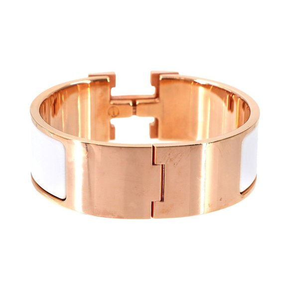 HERMES Clic Clac H PM Bangle White Pink Gold - Picture 3 of 7